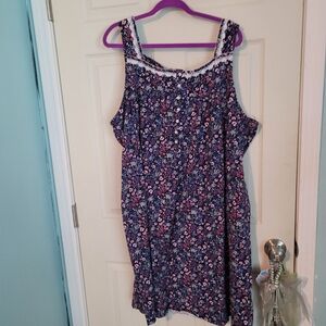 Aria CollectionFloral  Black and Pink Casual Cotton Dress To Stay Home And Relax